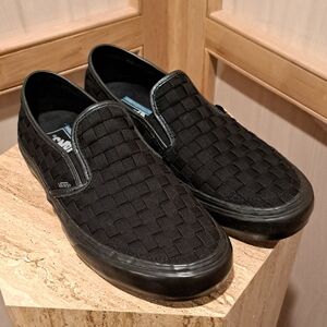 Vans Curren X Knost Black Woven Slip-On Shoes 10